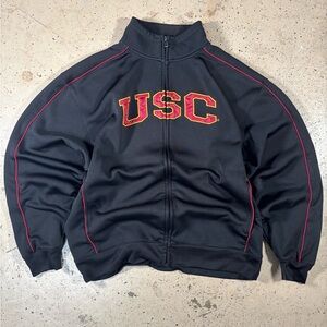USC Black Varsity Zip-Up Bomber Jacket